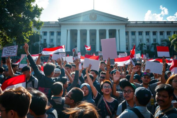Aksi Demonstrasi Mahasiswa di Depan Gedung DPR