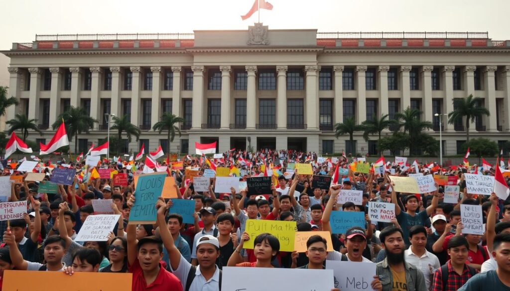 aksi di depan gedung DPR