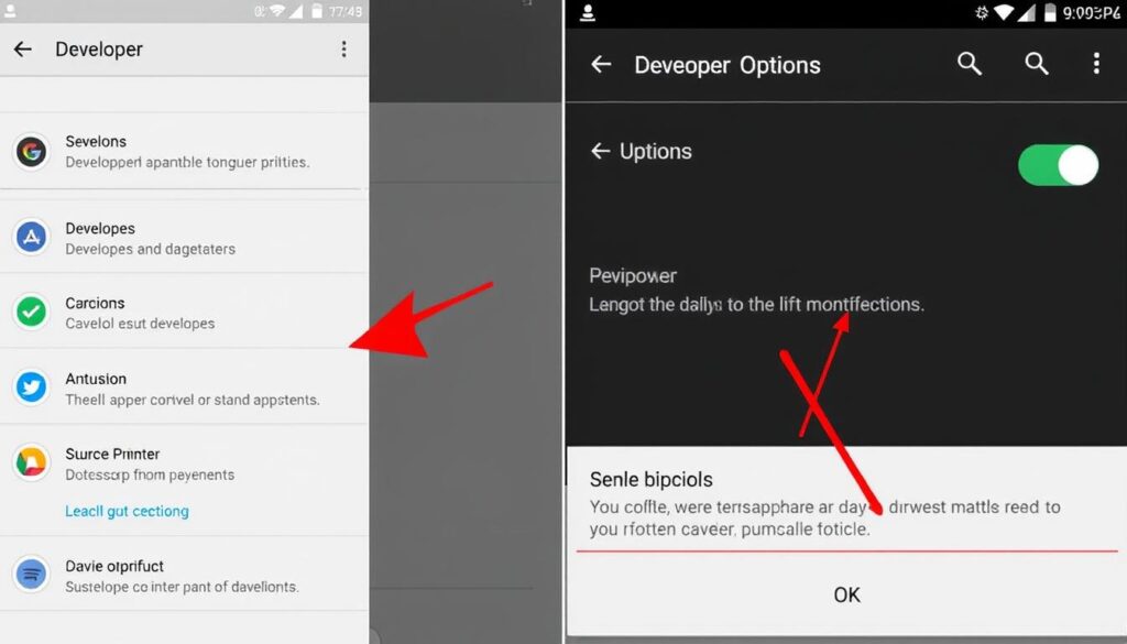 Contoh gambar mengaktifkan Developer Options di Android